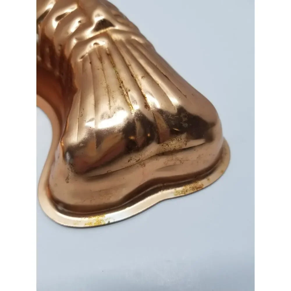 Vintage Large Copper Salmon Fish Jello Mold Bundt Pan Hangs